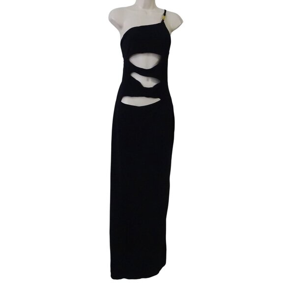 JGR & STN Dresses & Skirts - JGR STN Black Cut-Out One Shoulder Maxi Bodycon Sheath Dress Women Size 14 US 10